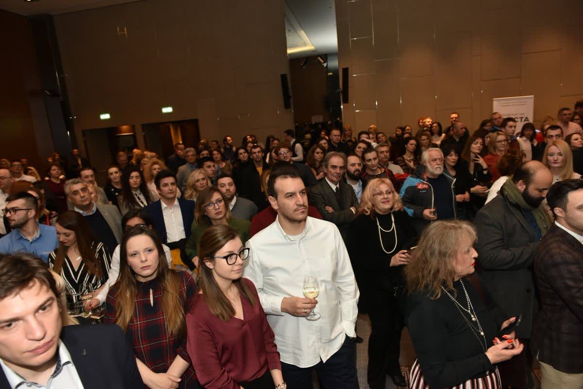 Katerina Angelovska and Dr. Radovan Vitosevic at the Skopje promotion of Awakening Consciousness, 2 February 2019