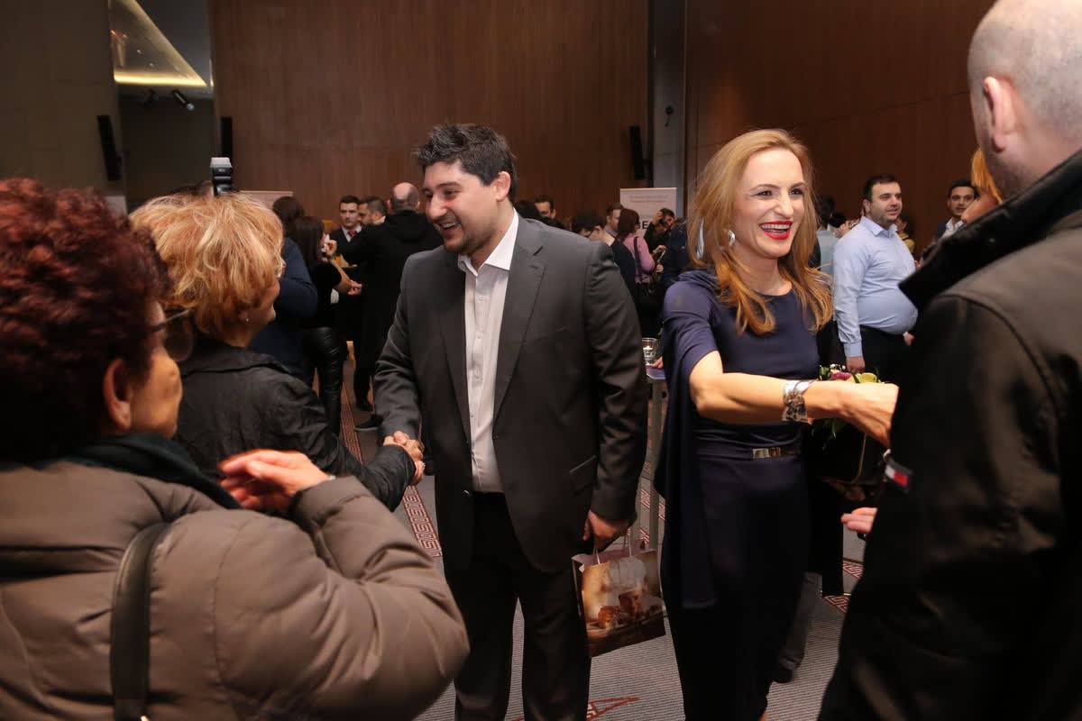 Katerina Angelovska and Dr. Radovan Vitosevic at the Skopje promotion of Awakening Consciousness, 2 February 2019