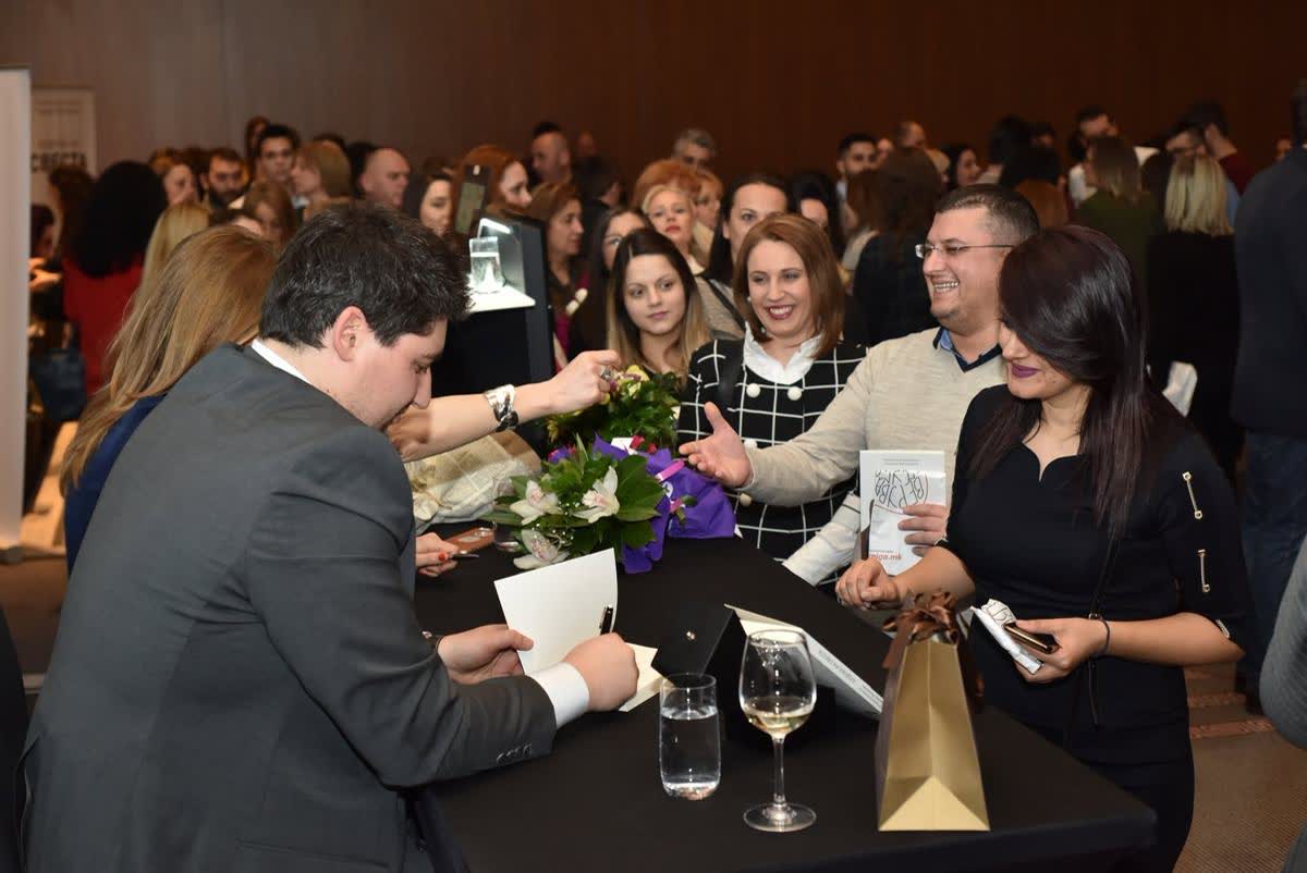 Katerina Angelovska and Dr. Radovan Vitosevic at the Skopje promotion of Awakening Consciousness, 2 February 2019