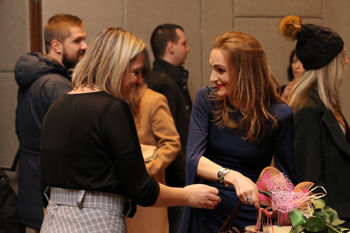Katerina Angelovska and Dr. Radovan Vitosevic at the Skopje promotion of Awakening Consciousness, 2 February 2019